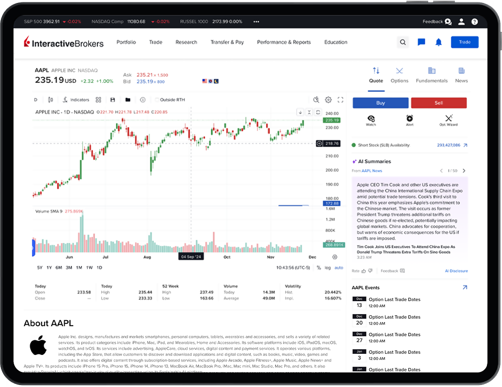 Client Panel Desktop User Interface